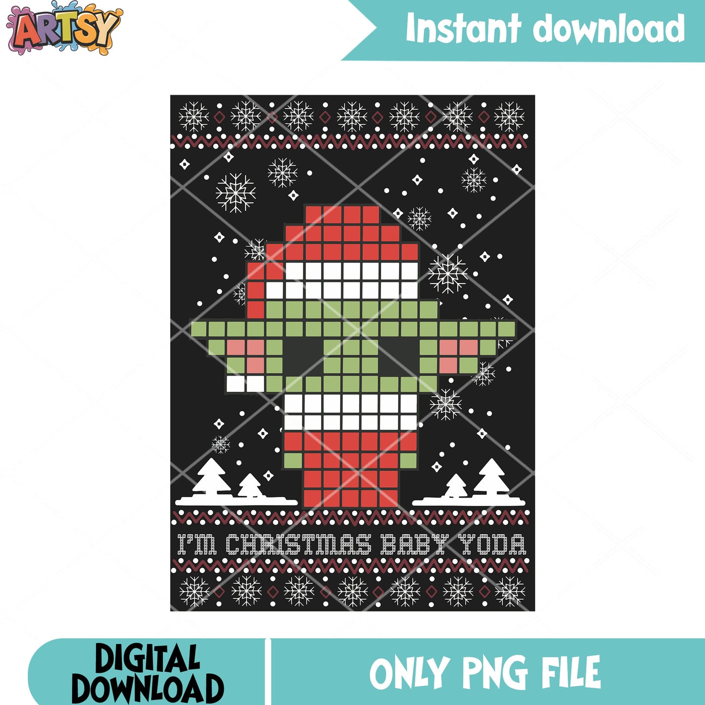 Star war christmas baby yoda png, yoda png, merry christmas png