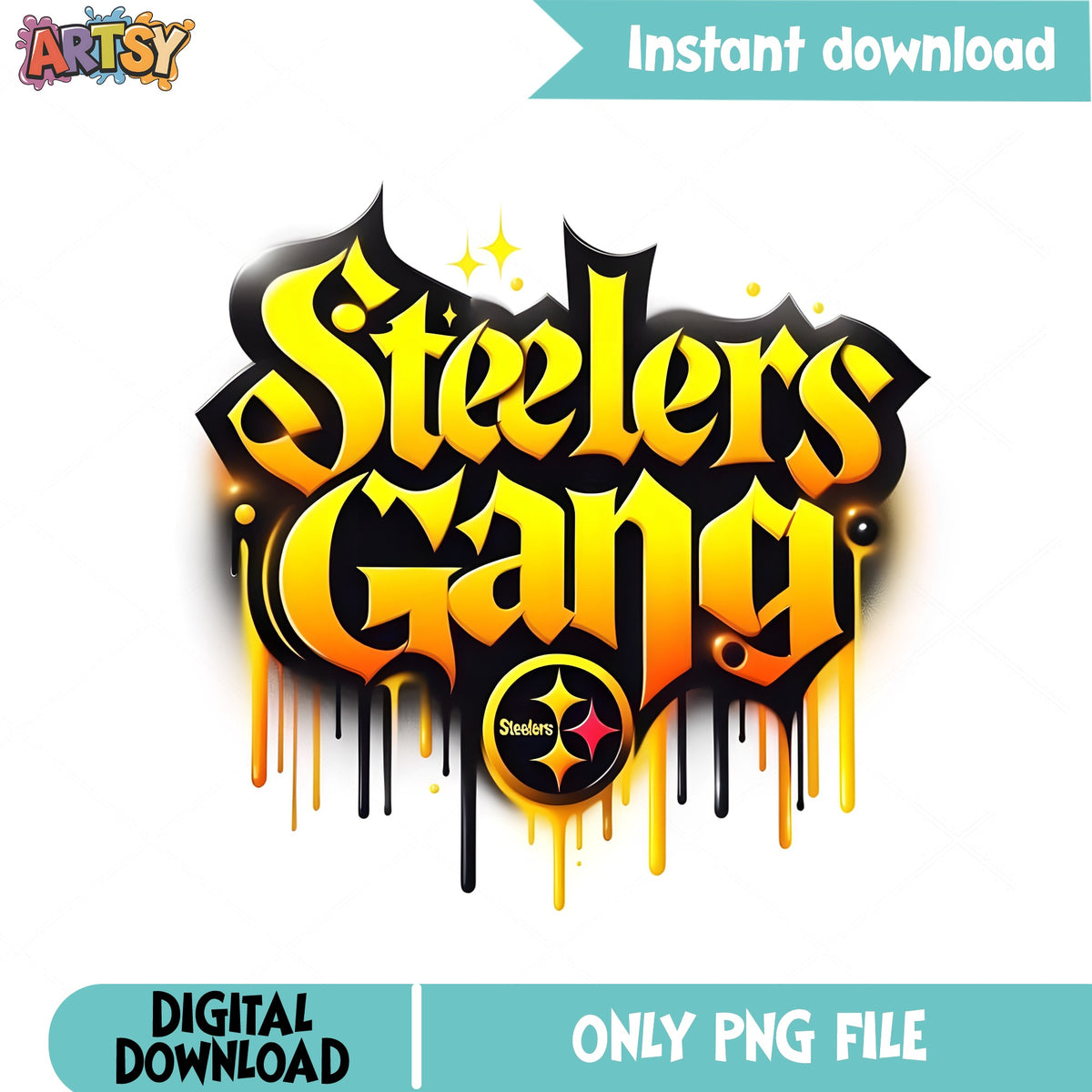 Steelers Gang Drip PNG, Pittsburgh Steelers PNG, NFL Football PNG