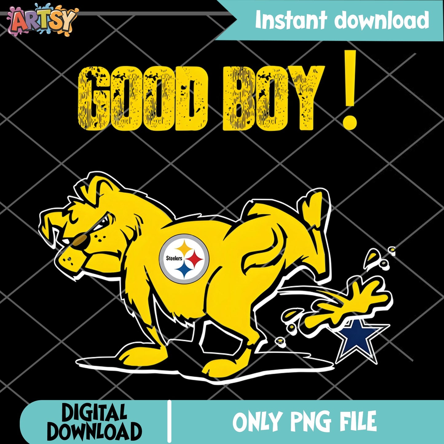 Steelers Good Boy PNG, Pittsburgh Vs Cowboys PNG, NFL Football PNG