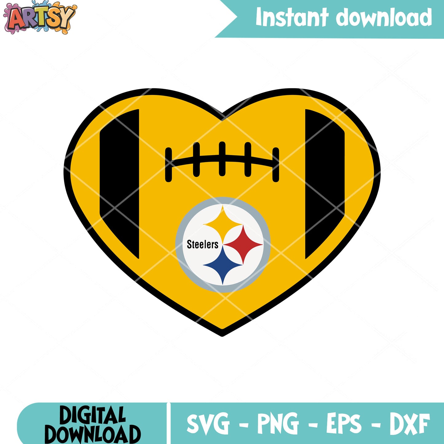 Steelers football nfl heart svg, nfl ball svg, pittsburgh svg