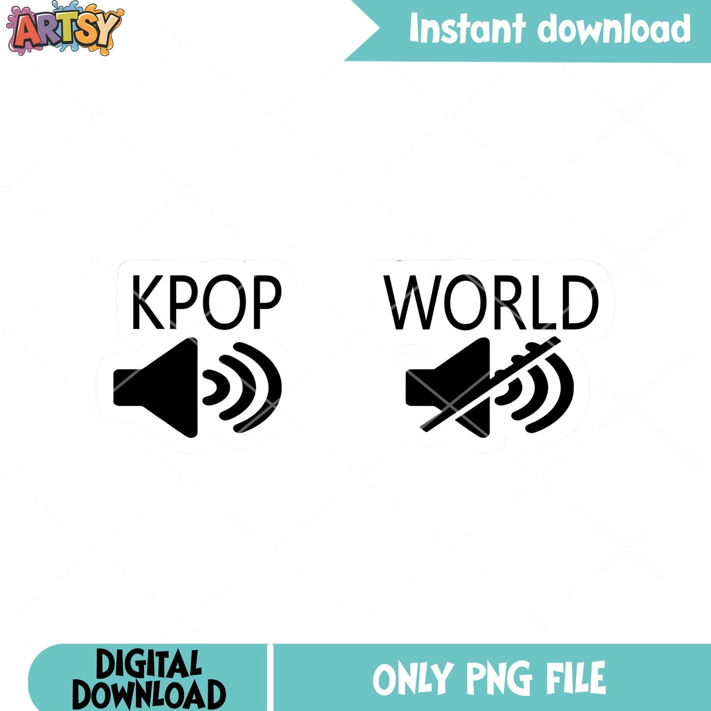 Sticker kpop world png, world volum png, meme fan kpop png