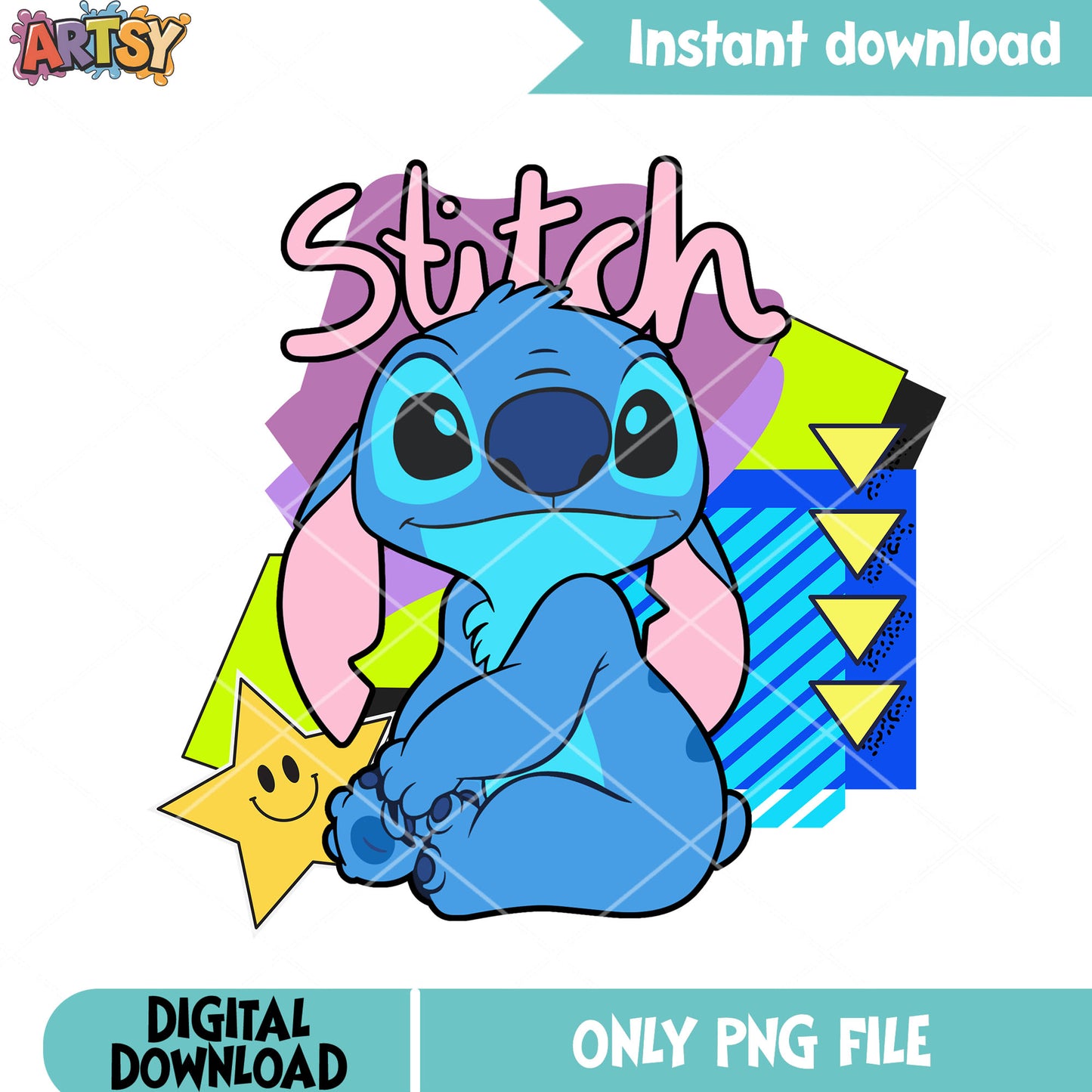 Stitch 90s png, lilo and stitch film png, stitch cartoon png