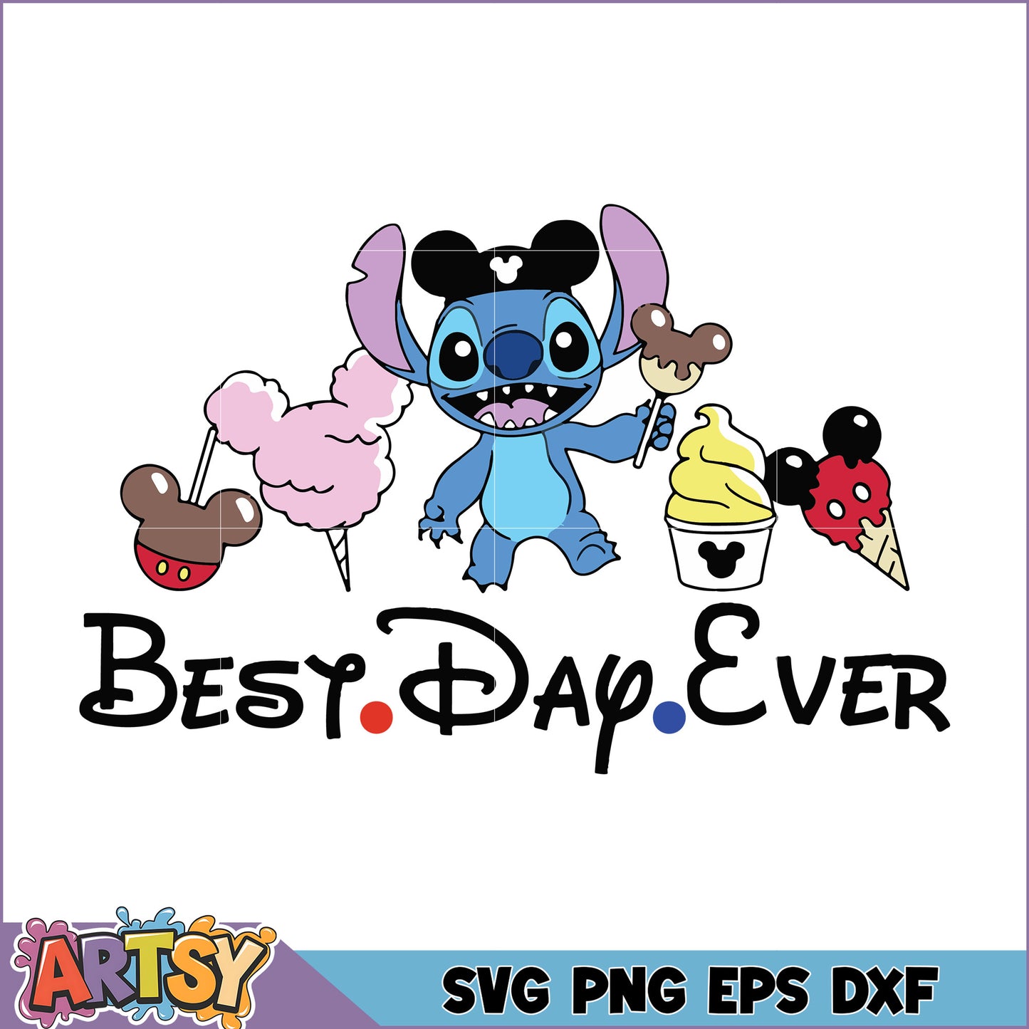 Stitch Disney Treats SVG Best Day Ever