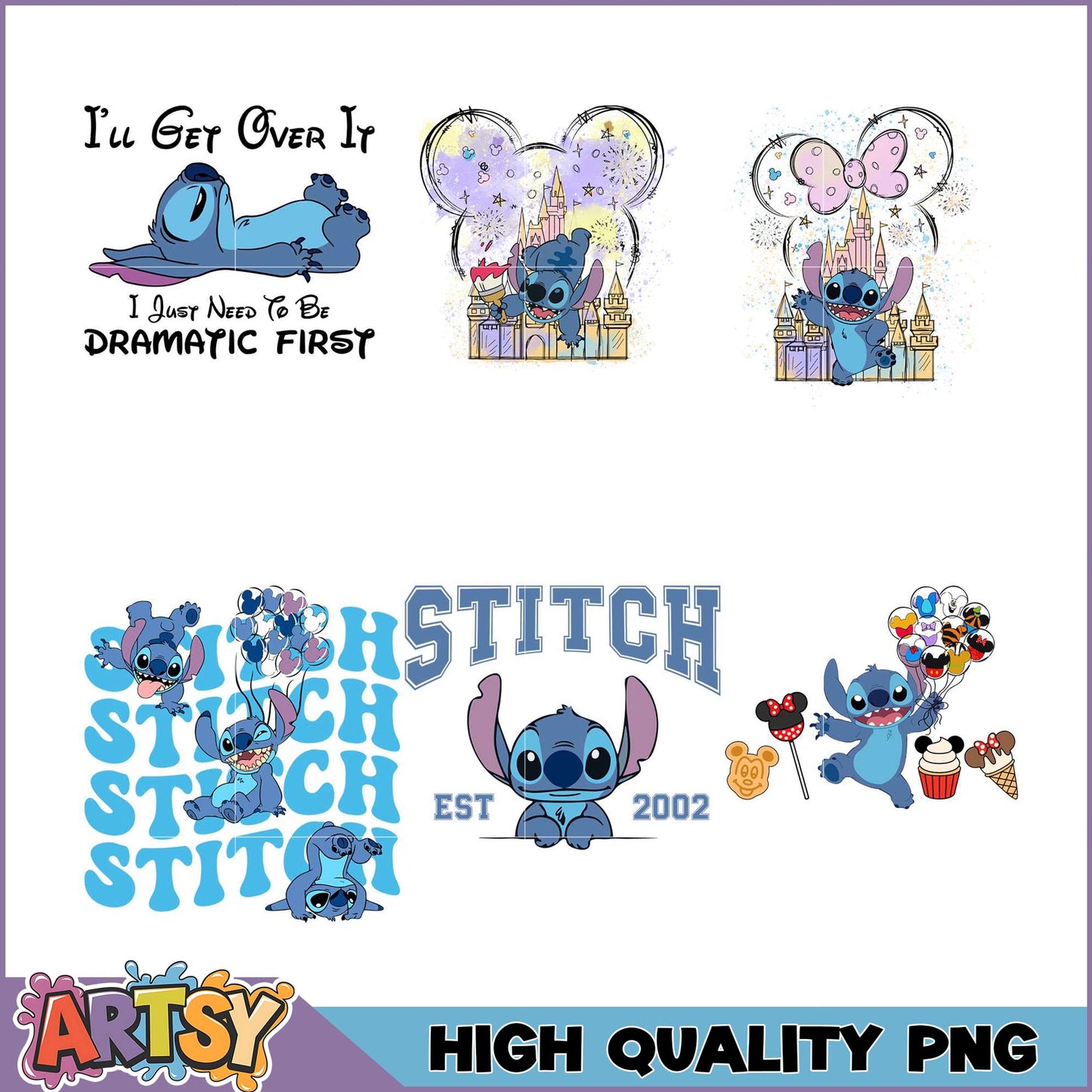 Stitch PNG Bundle High Quality Designs