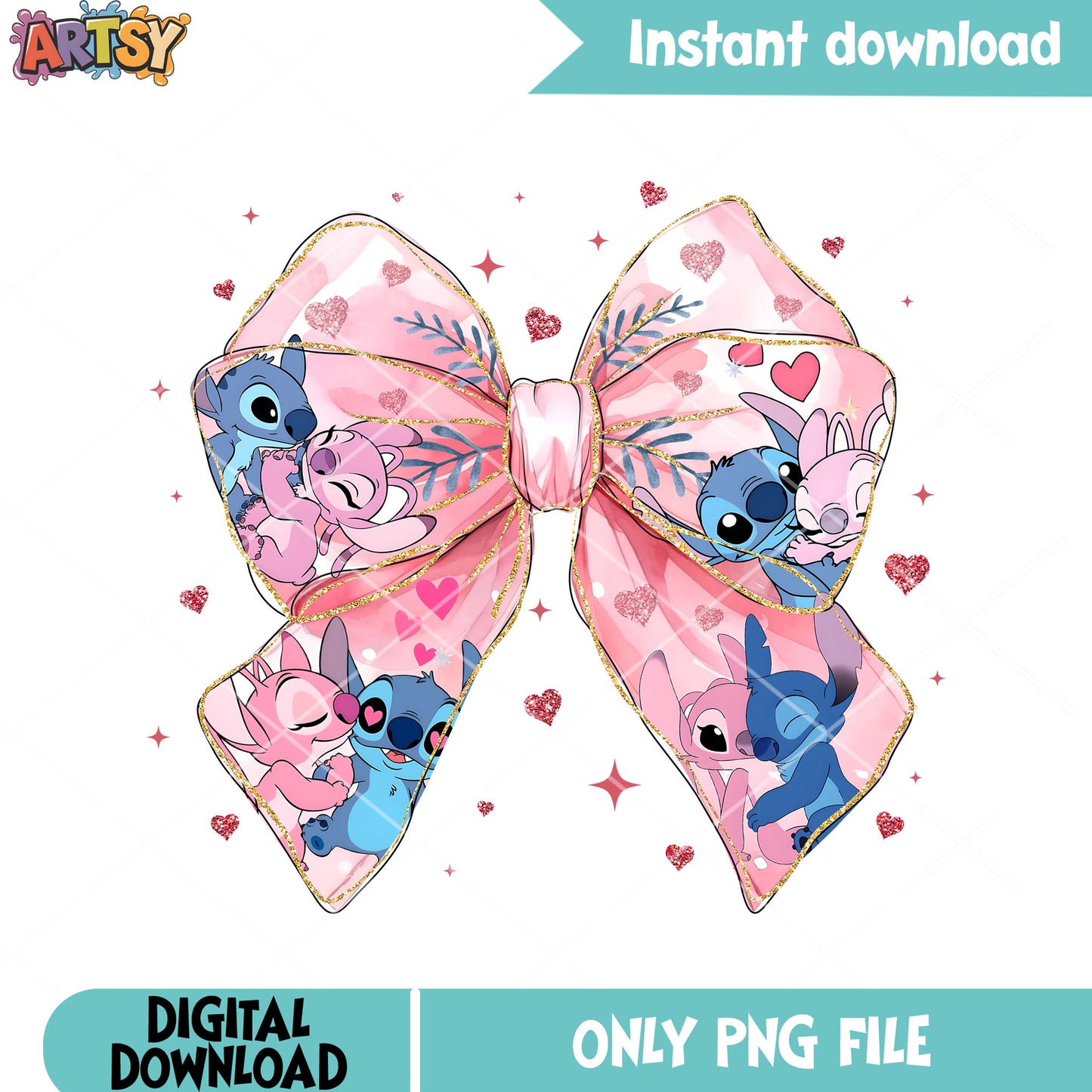 Stitch and angel valentines png, stitch png, disney valentines png