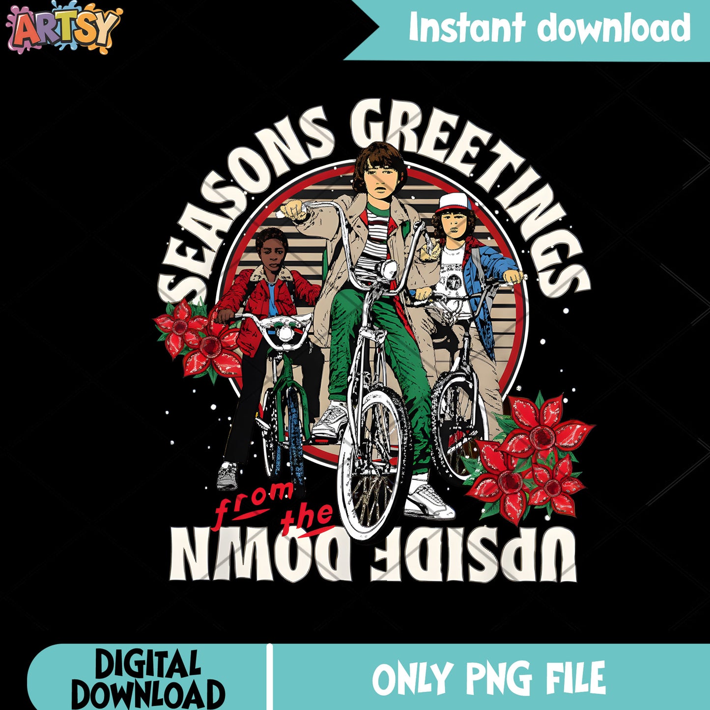 Stranger things seasons png, the upside down kids png, will mike png