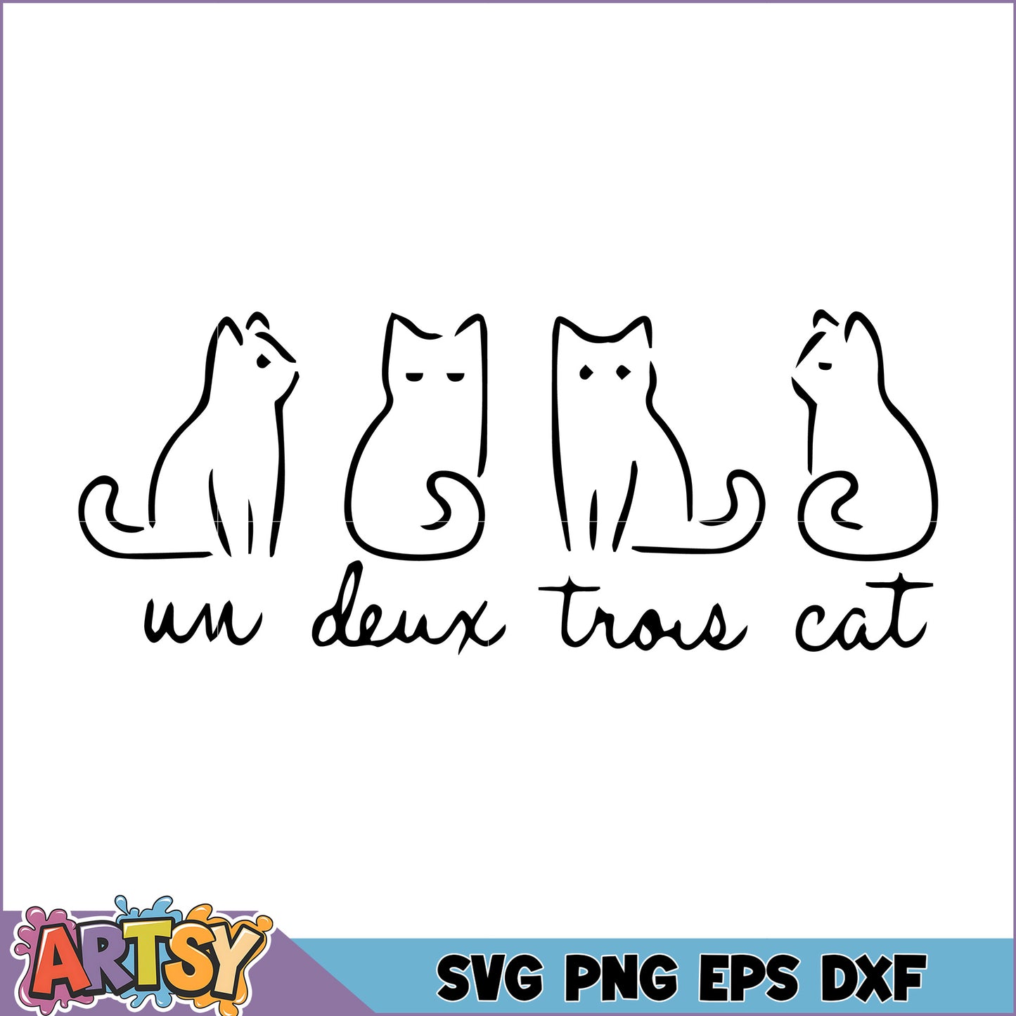 Stylish Cat SVG Design Un Deux Trois for Cat Lovers