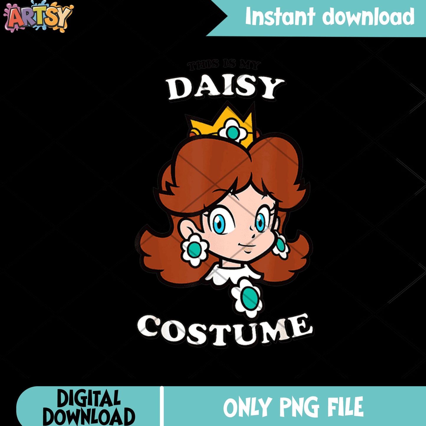 Super cute mario daisy png, nintendo art png, daisy costume png