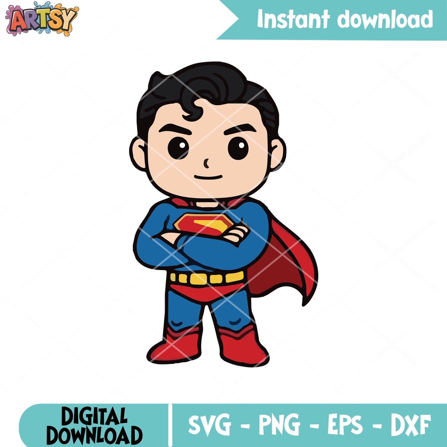 Superman hero chibi svg, new superman movie svg, new superman svg