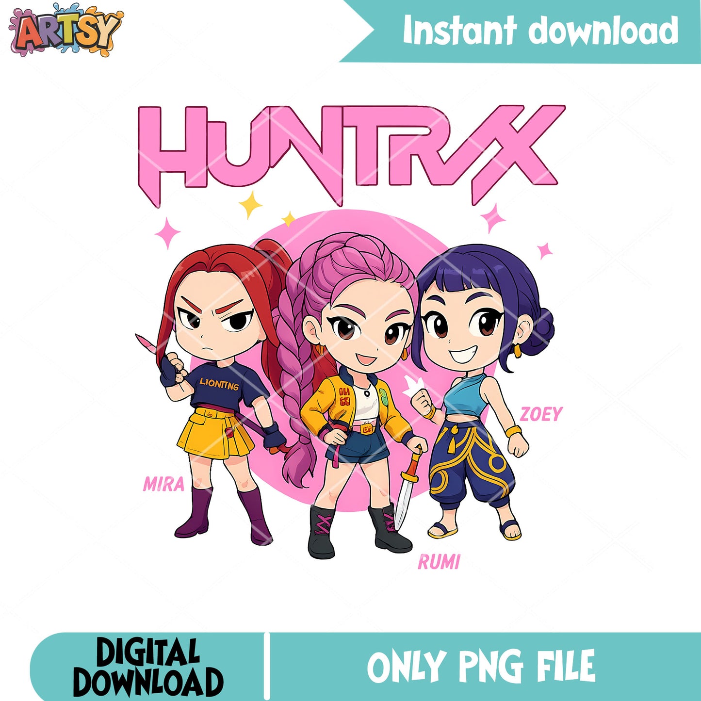 Sweet cute huntrix png, huntrix kpop png, kpop huntrix png
