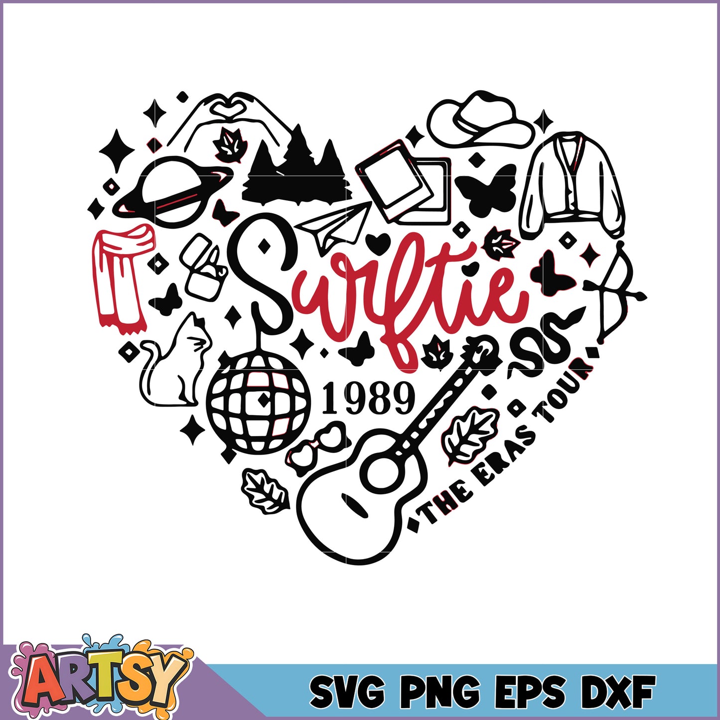 Swiftie The Eras Tour Heart SVG