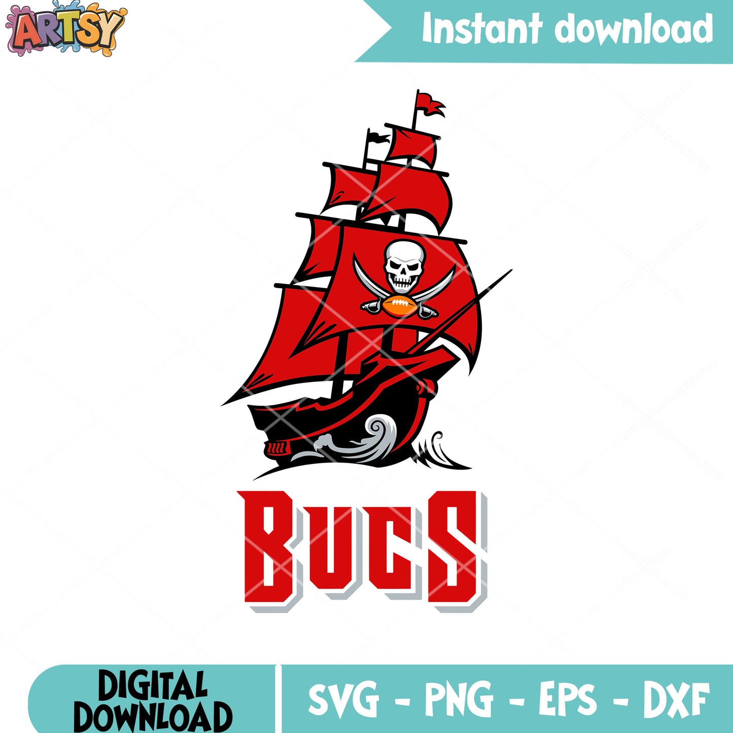 Tampa bay skull nfl svg, tampa bay buccaneers svg, pirate ship svg
