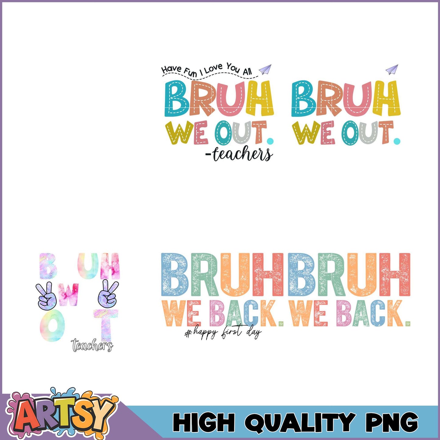 Teacher PNG Bundle Back to School Designs