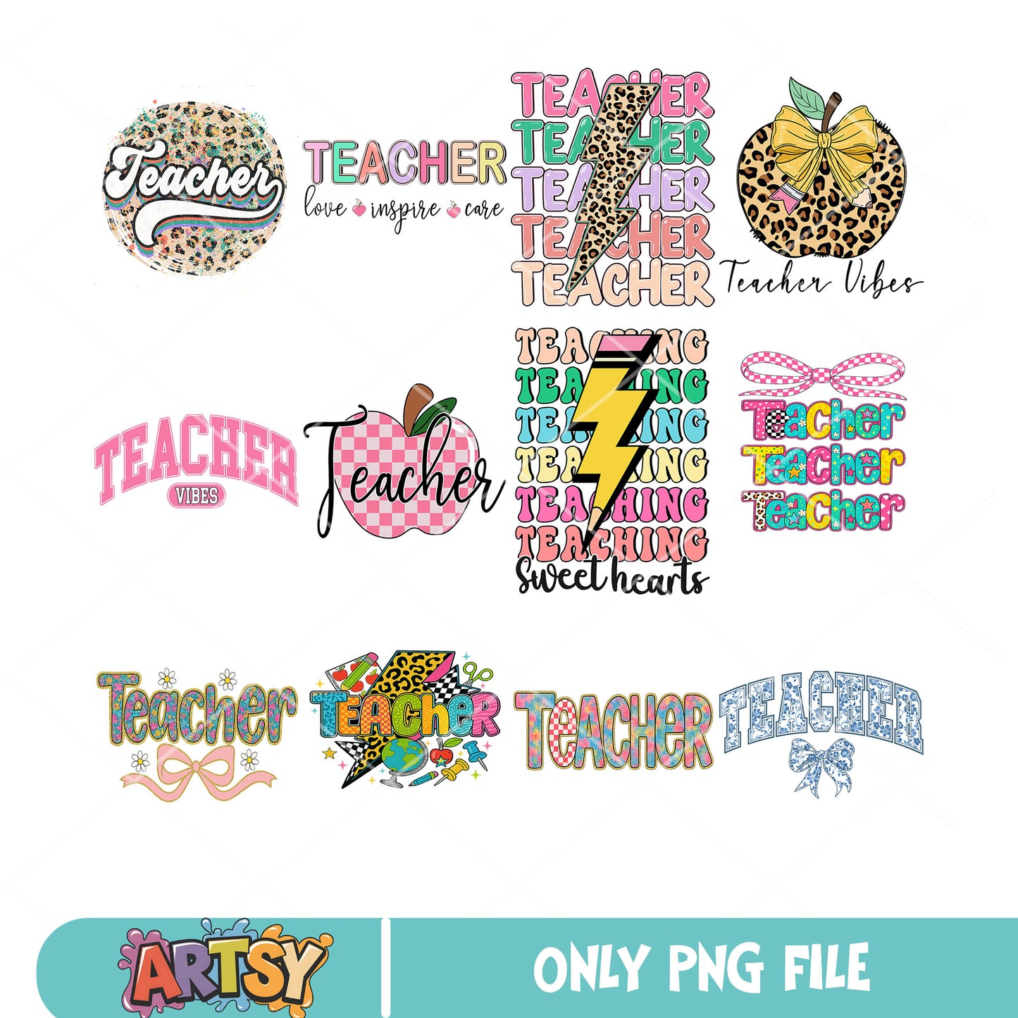 Teacher school vibes png bundle, school vibes png, teacher day png