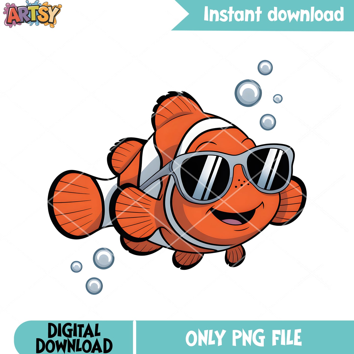 Teenager nemo fish poster png, disney poster png, marlin fish png