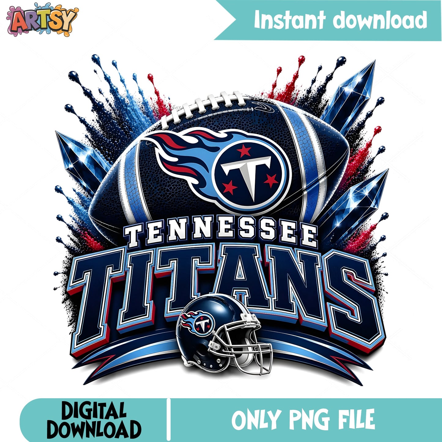 Tennessee Titans PNG, NFL Football Team Sublimation, Sports PNG