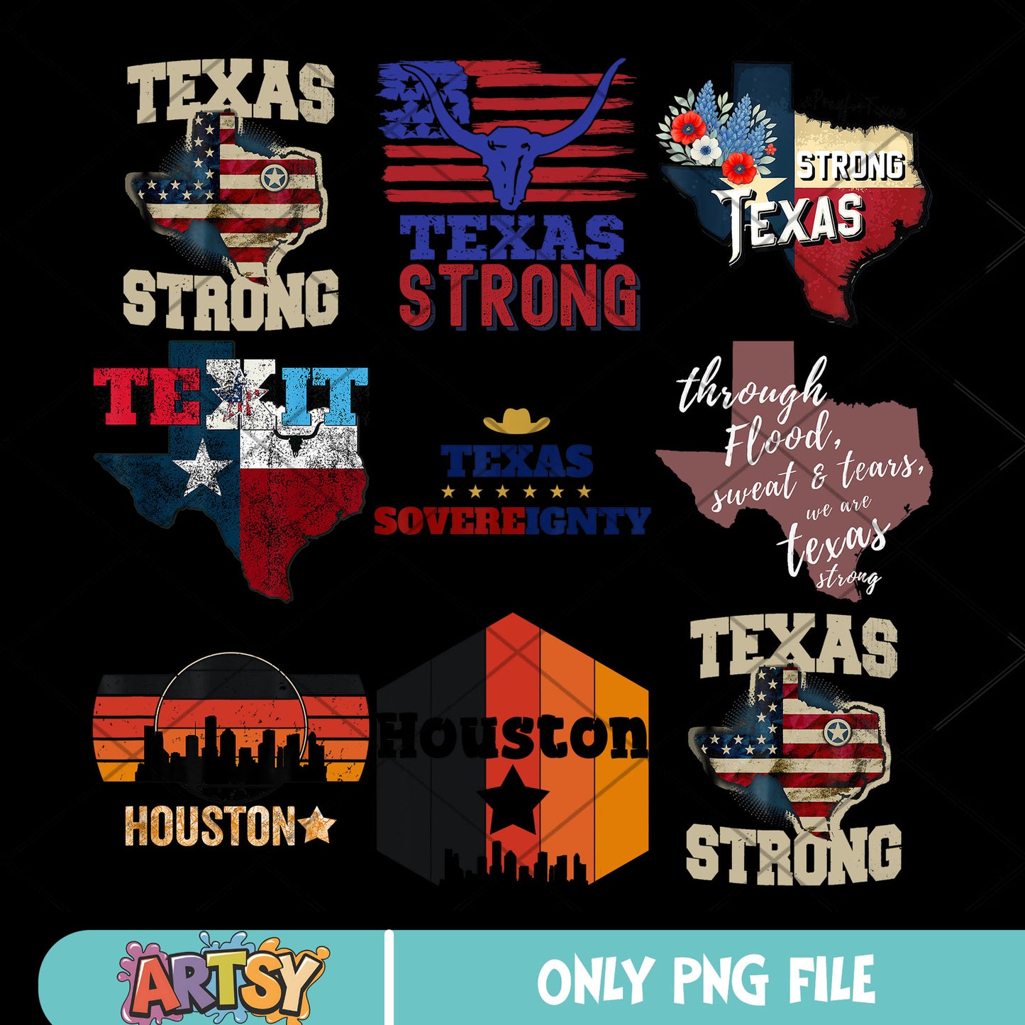 Texas strong design png bundle, texas support png, pray for texas png