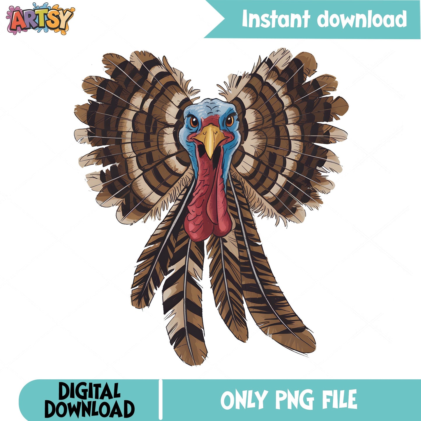 Thanksgiving Turkey Feathers PNG, Wild Turkey PNG, Turkey PNG