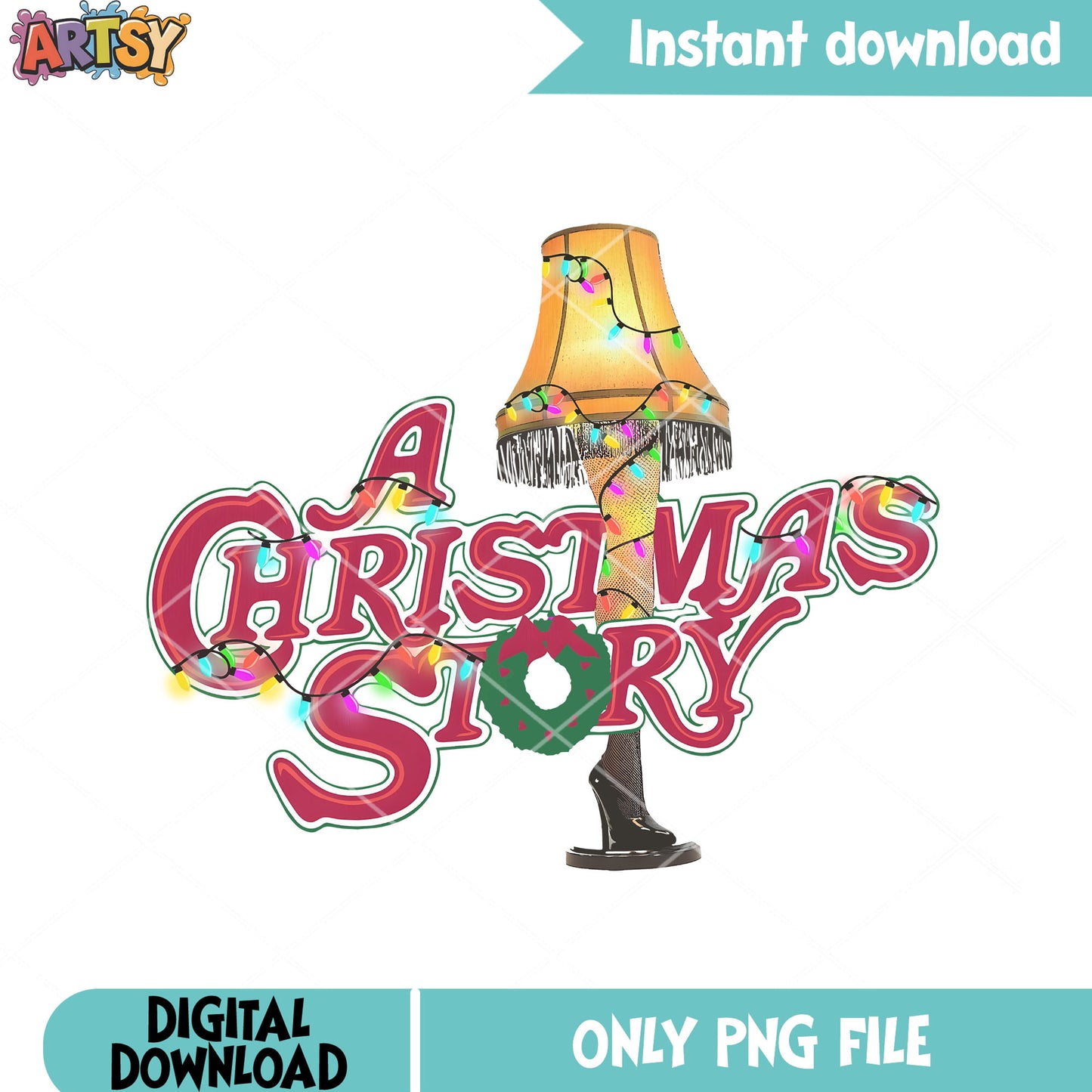 The Christmas movie poster png, leg lamp png, a christmas story png