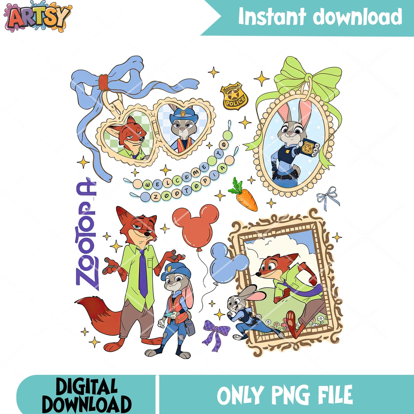 The Lovely judy and nick png, nick zootopia png, zootopia poster png
