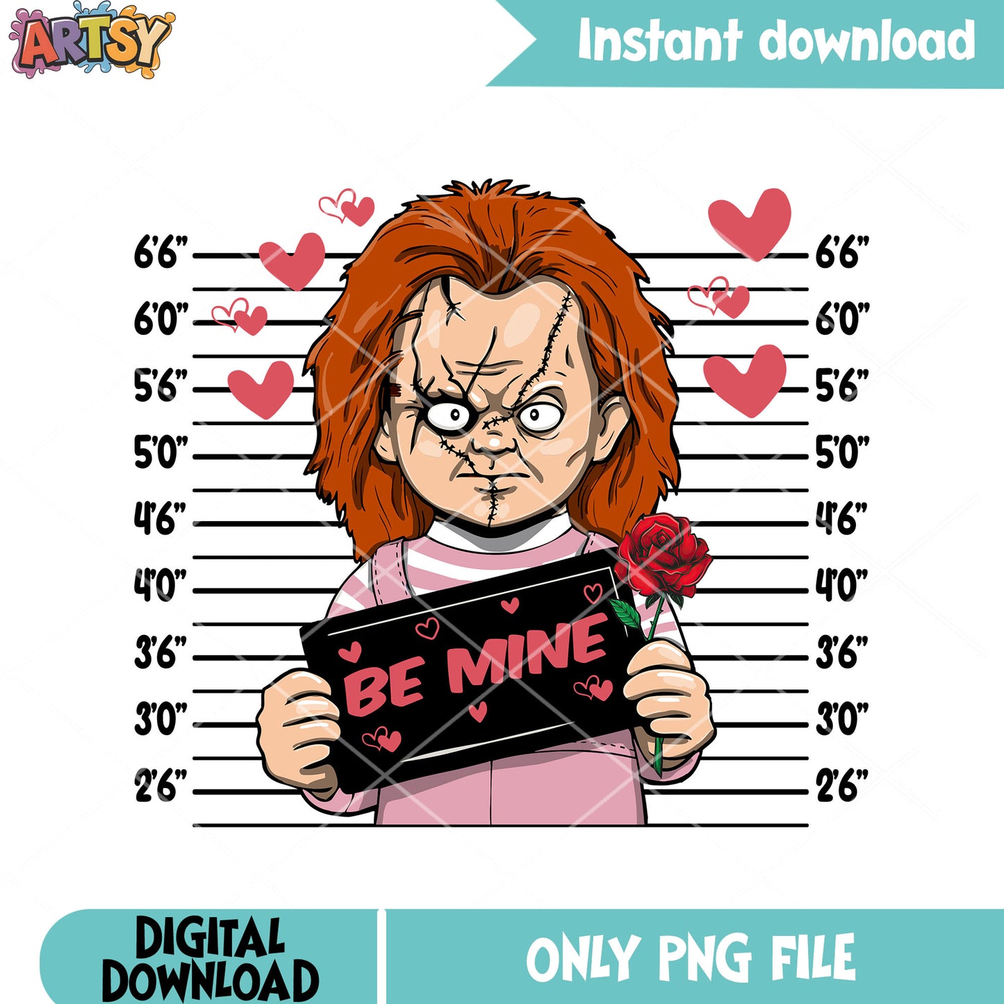 The character chucky valentine png, chucky doll png, valentine gifts png