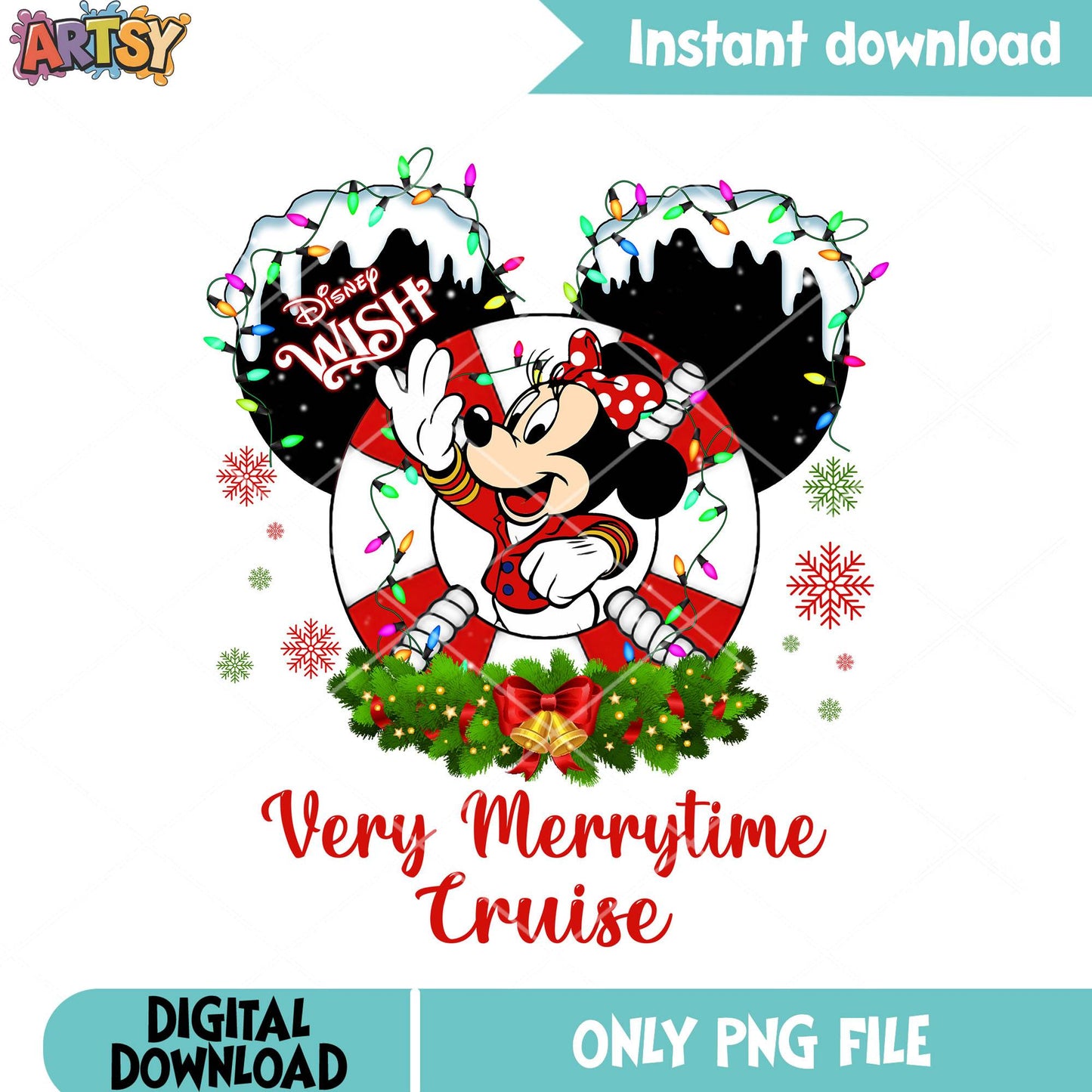 The christmas cruise minnie png, disney wish png, minnie mouse png