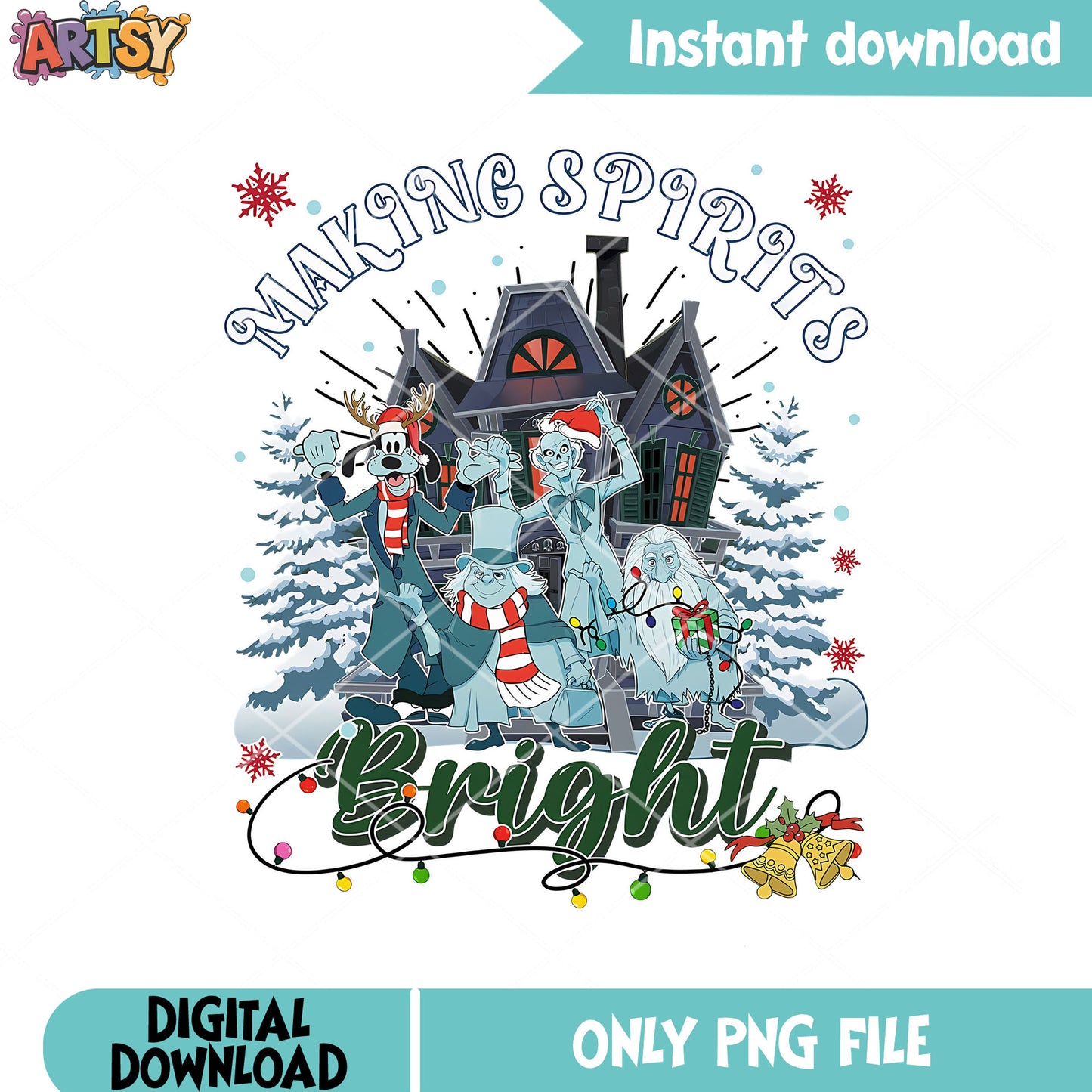 The christmas horror film png, goofy png, spirit christmas png