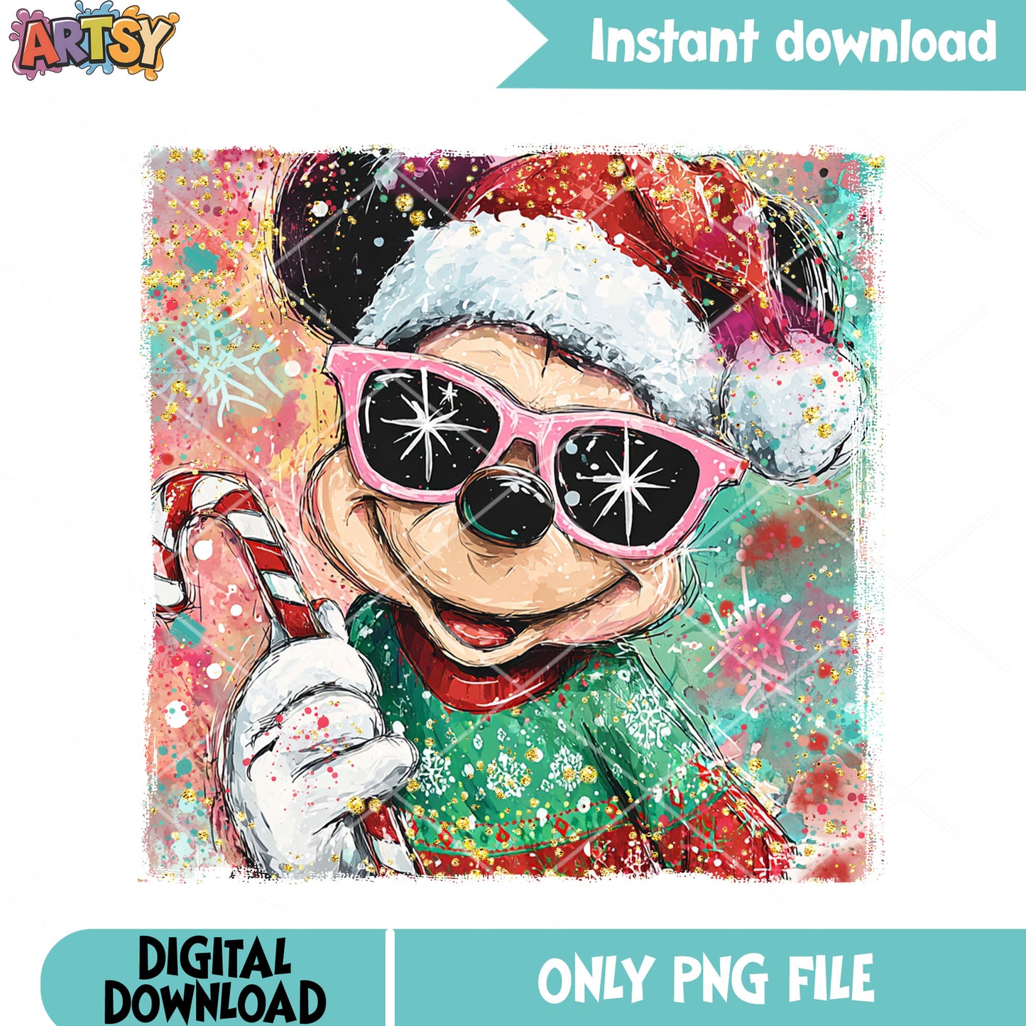 The disney christmas mickey png, xmas png, mickey and friends png
