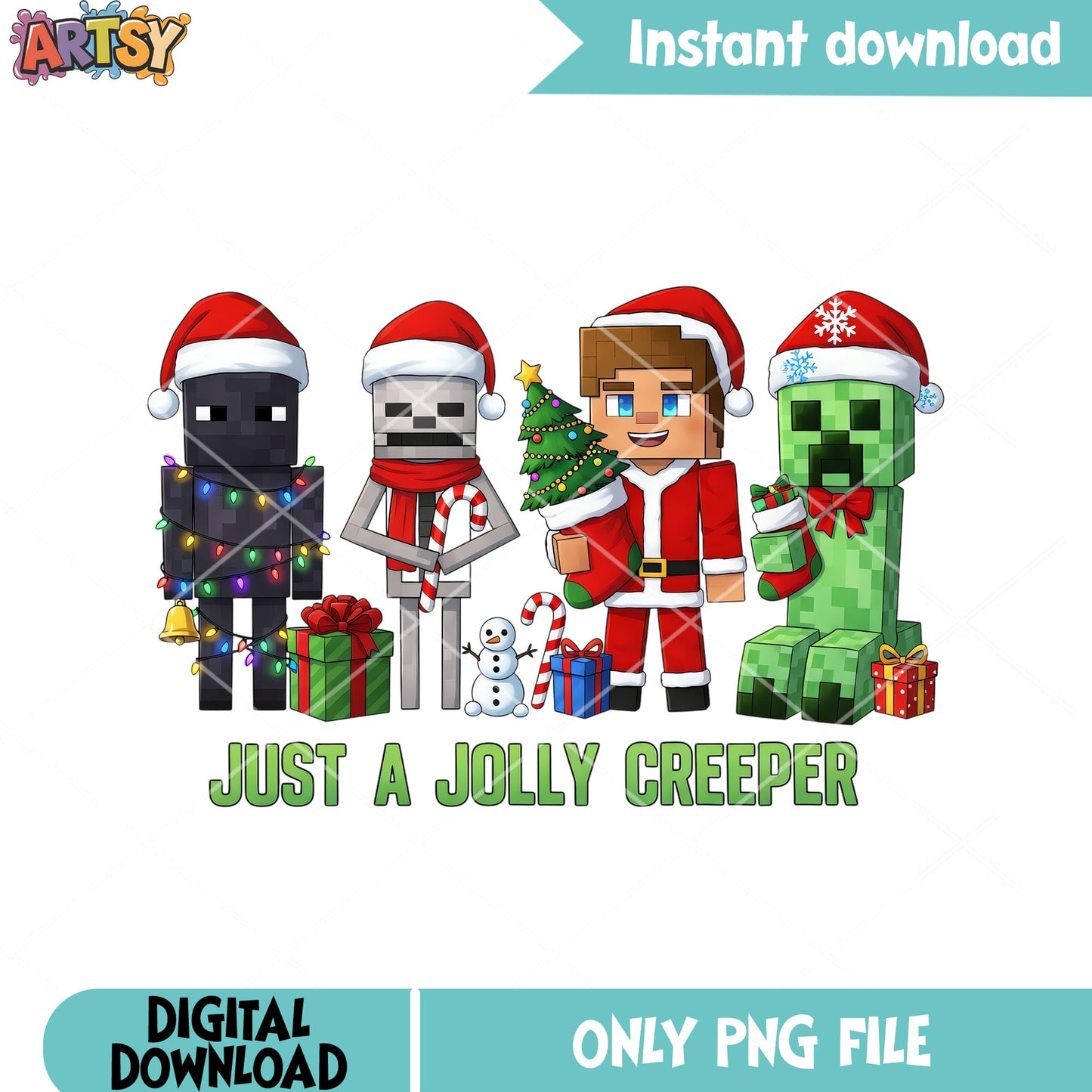 The enderman skeleton creeper xmas png, mojang studio png, minecraft png