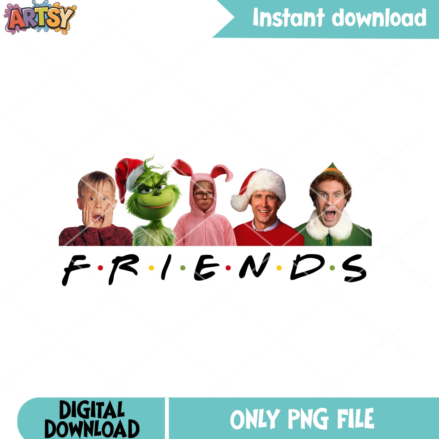 The friends christmas movie png, buddy the elf png, the grinch png