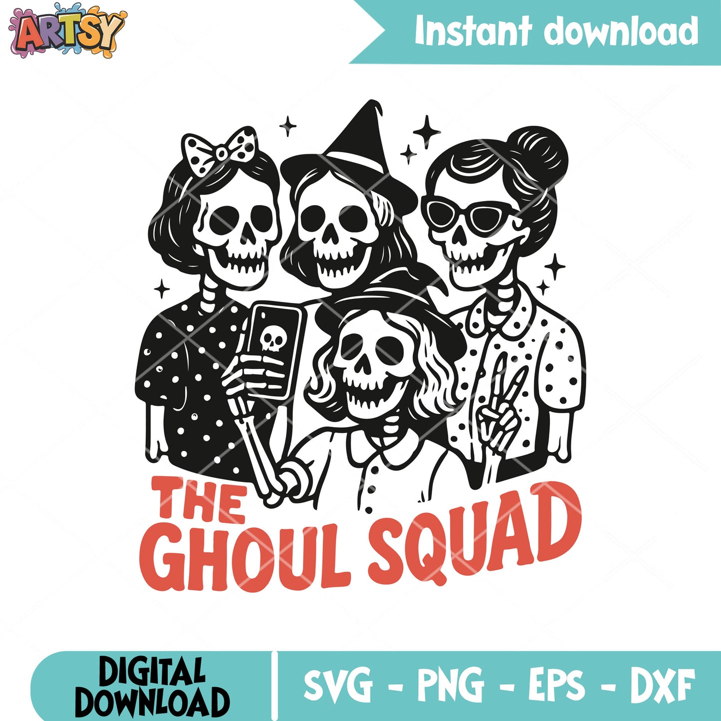 The ghoul squad svg, halloween squad svg, halloween girl svg
