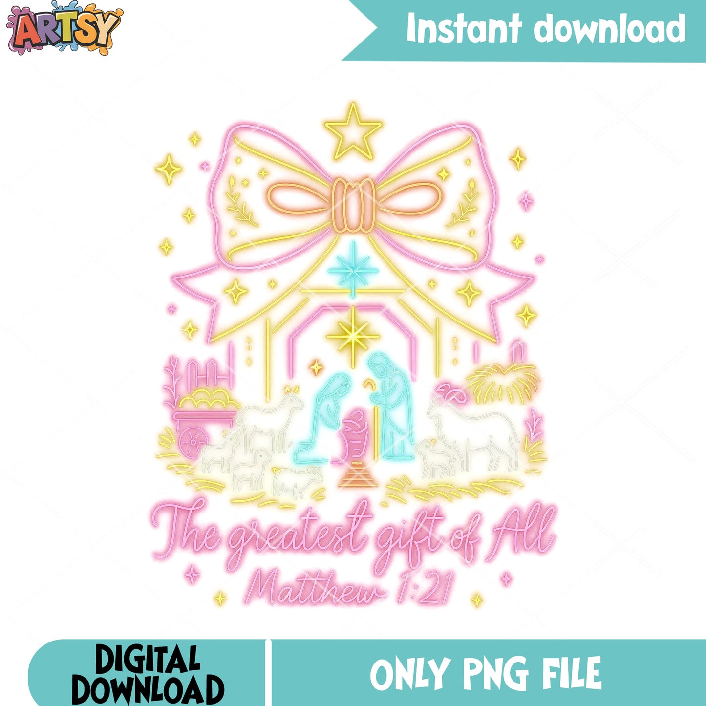 The greatest gift of all png, jesus christ png, christmas vibes png