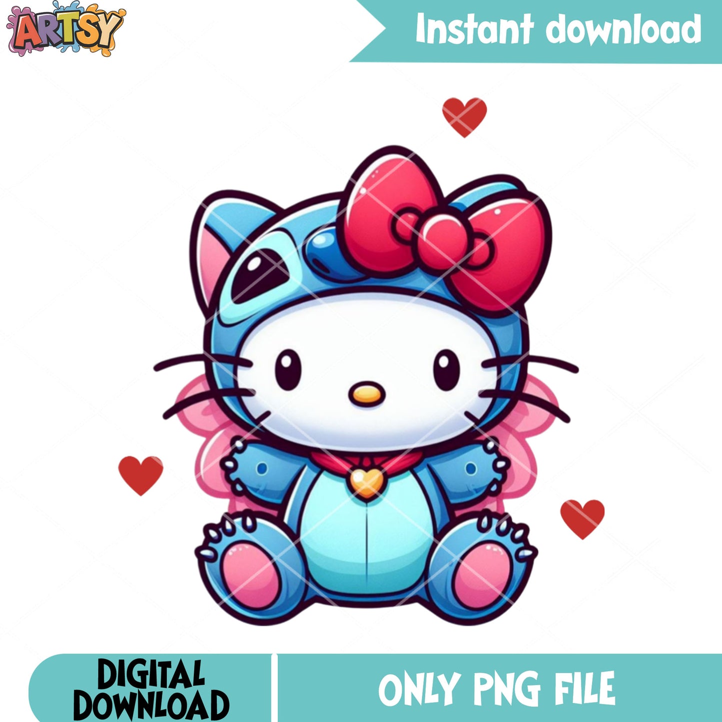 The hello kitty vanlentine png, stitch costume png, hello kitty png