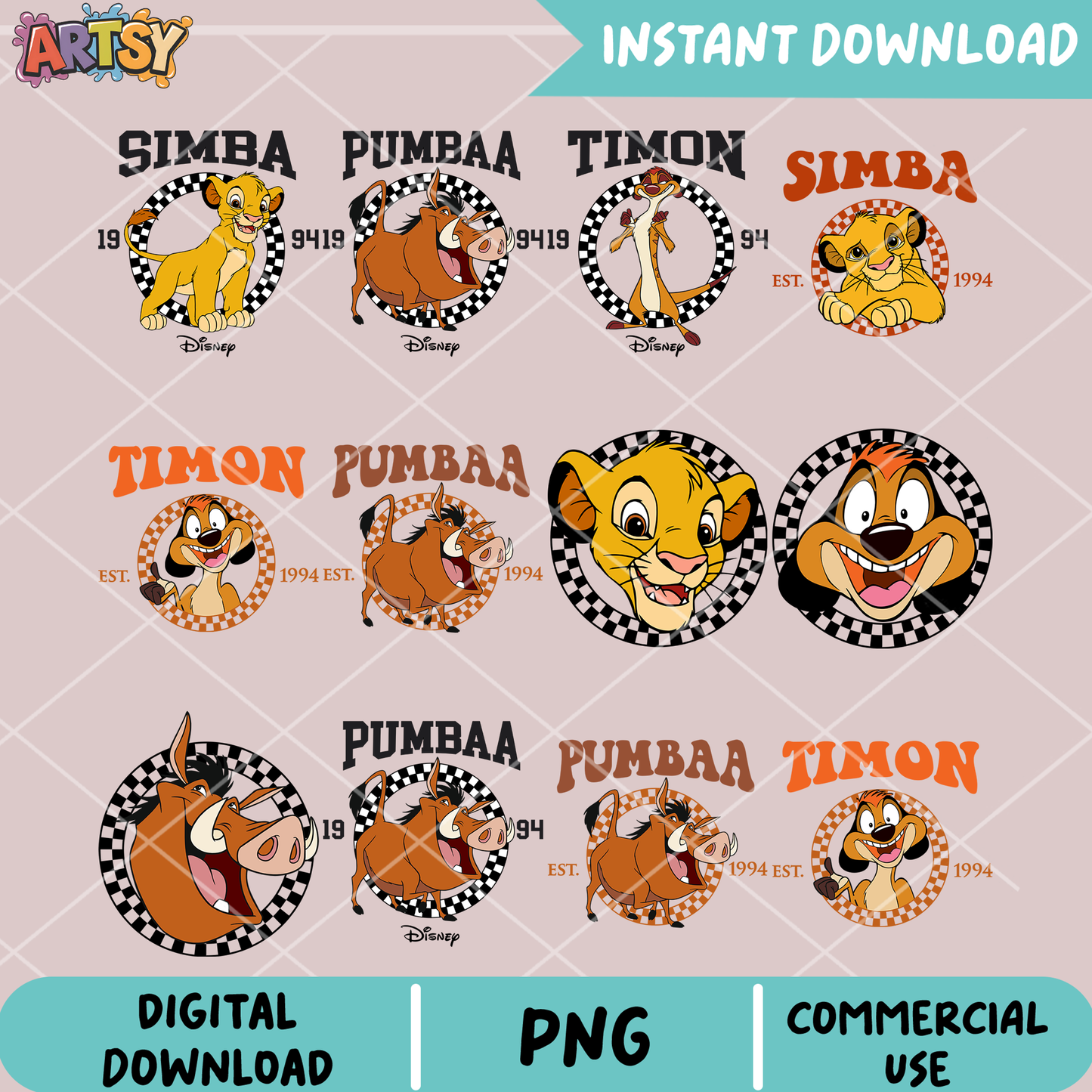 The lion king est png bundle, lion king png, simba friends png