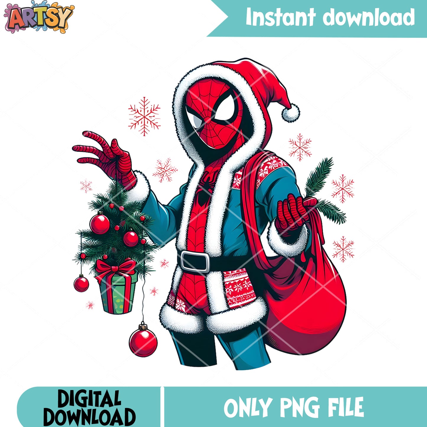 The marvel gifts christmas png, merry christmas png, spider man png
