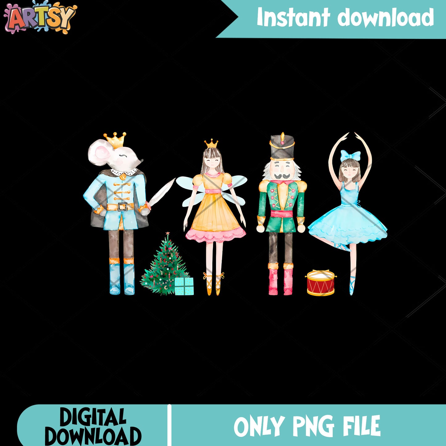 The nutcracker and friends png, Plum suger fairy png, king mouse png