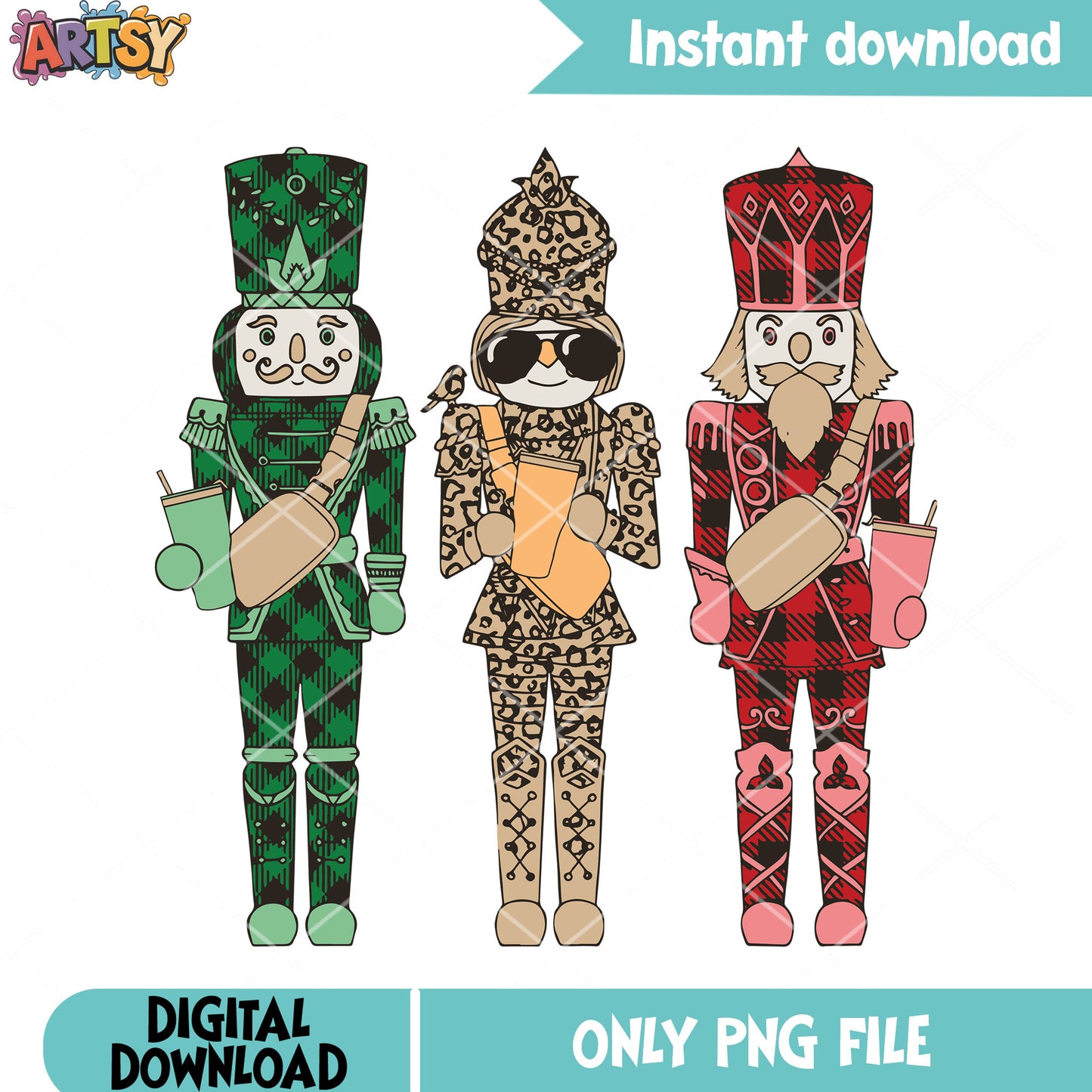 The nutcracker pattern png, christmas png, xmas decorations png