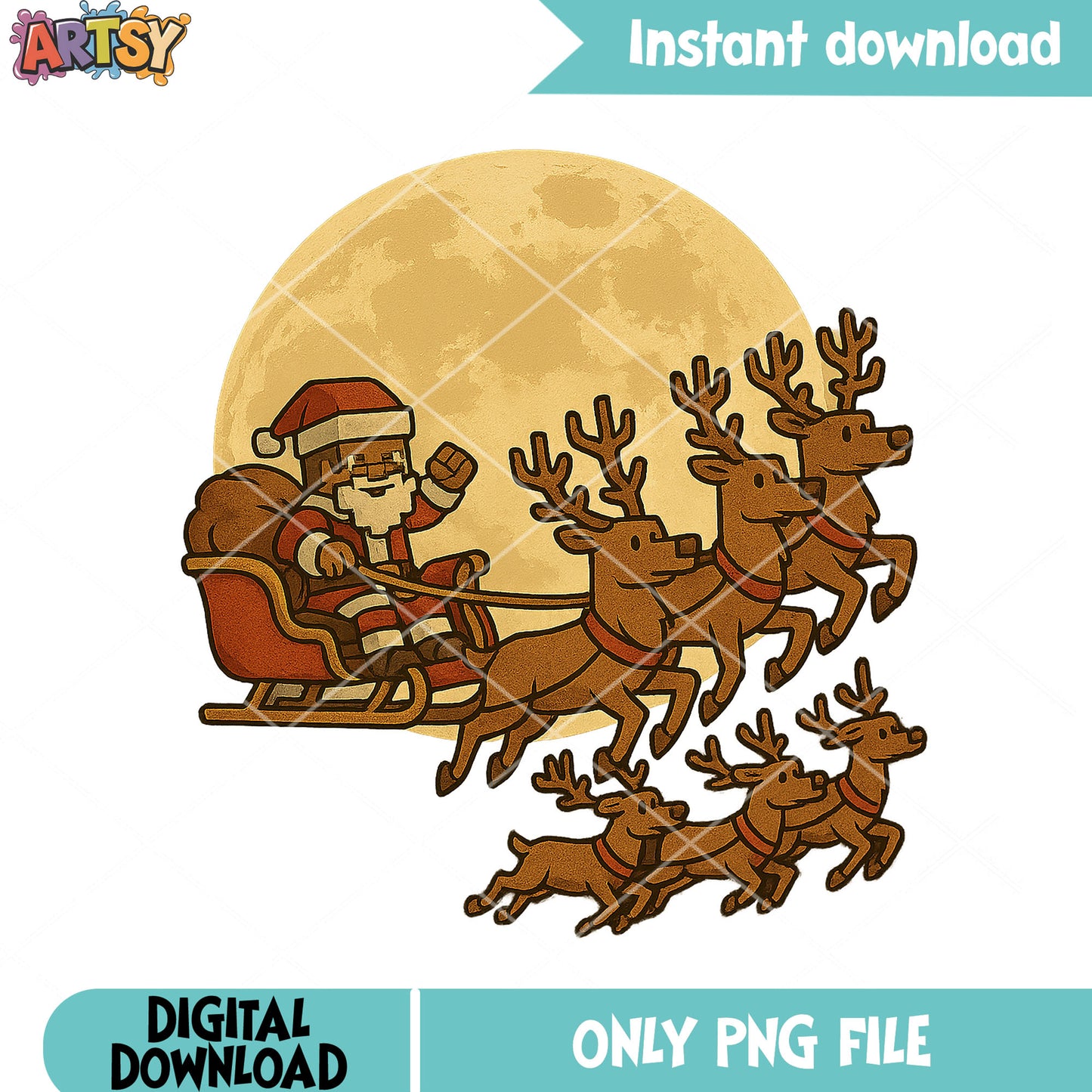 The santa claus steve png, minecraft png, christmas sleigh png