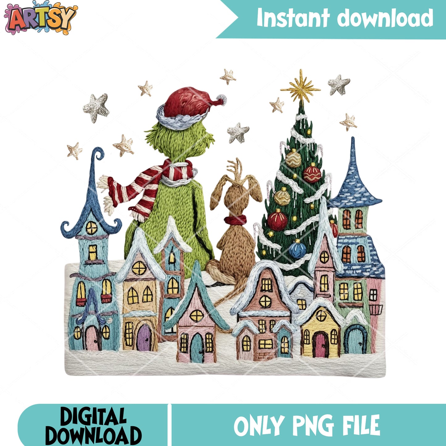 The whovile town grinch png, merry christmas png, max the dog png