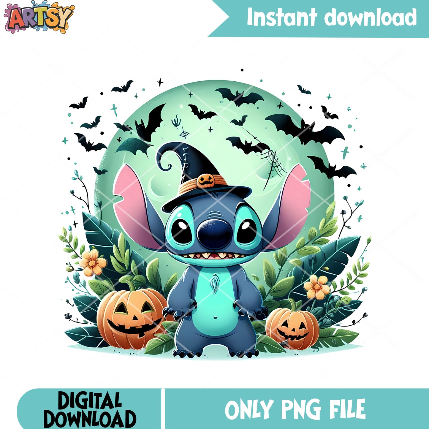 The witch alien png, wicker pumpkin png, spooky halloween png