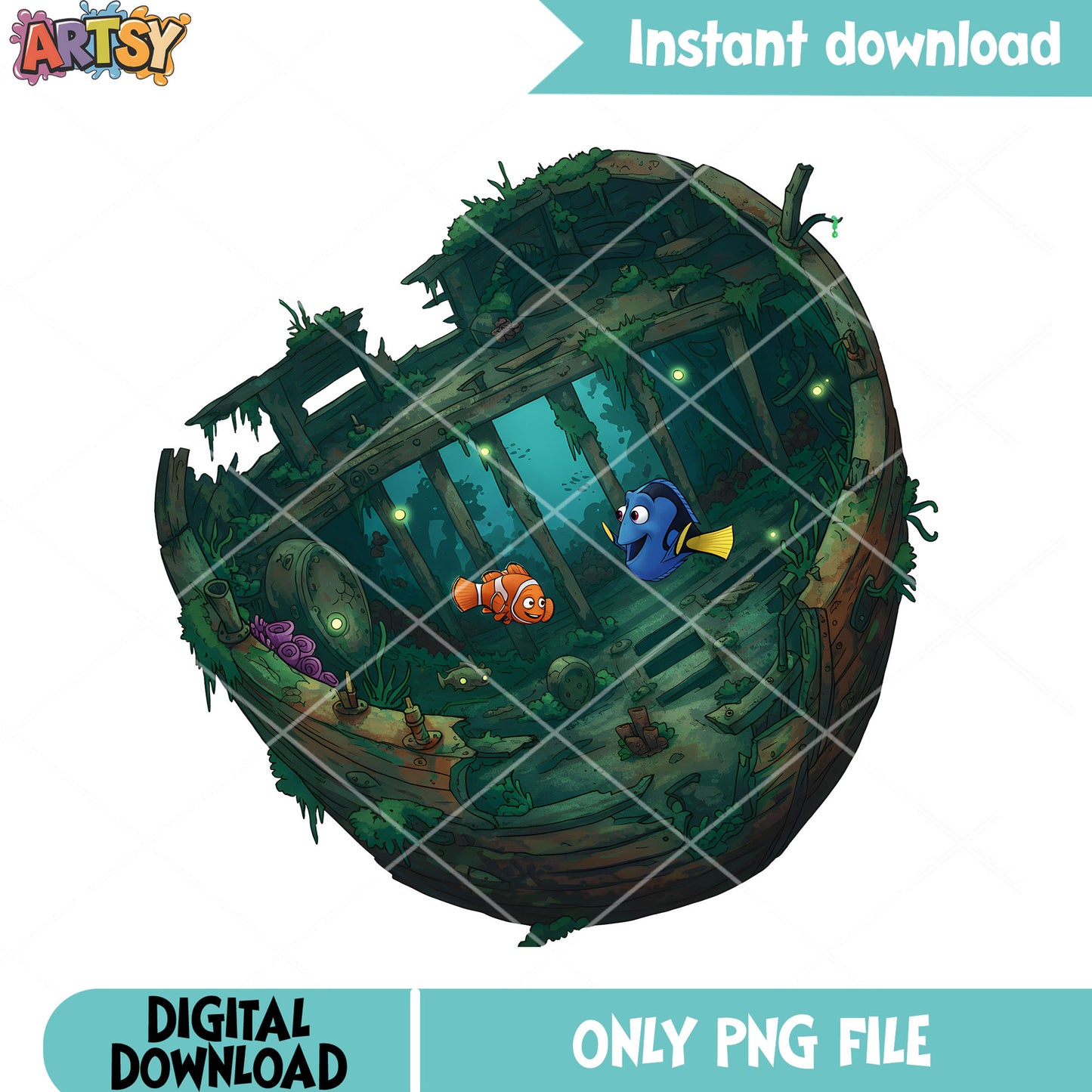 The wreck marlin friends png, marlin dory png, finding nemo png
