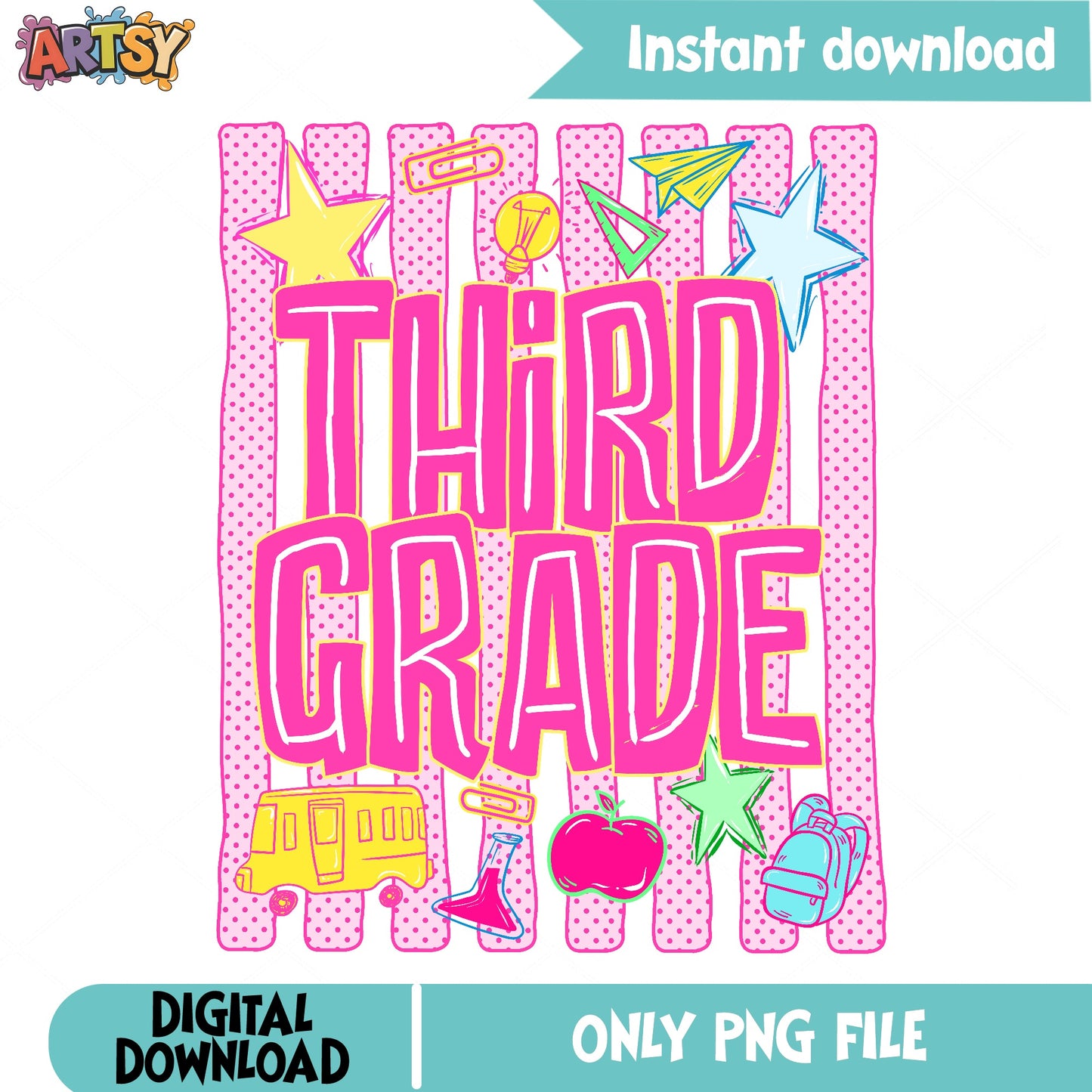 Third Grade PNG, Back To School PNG, Teacher Student PNG