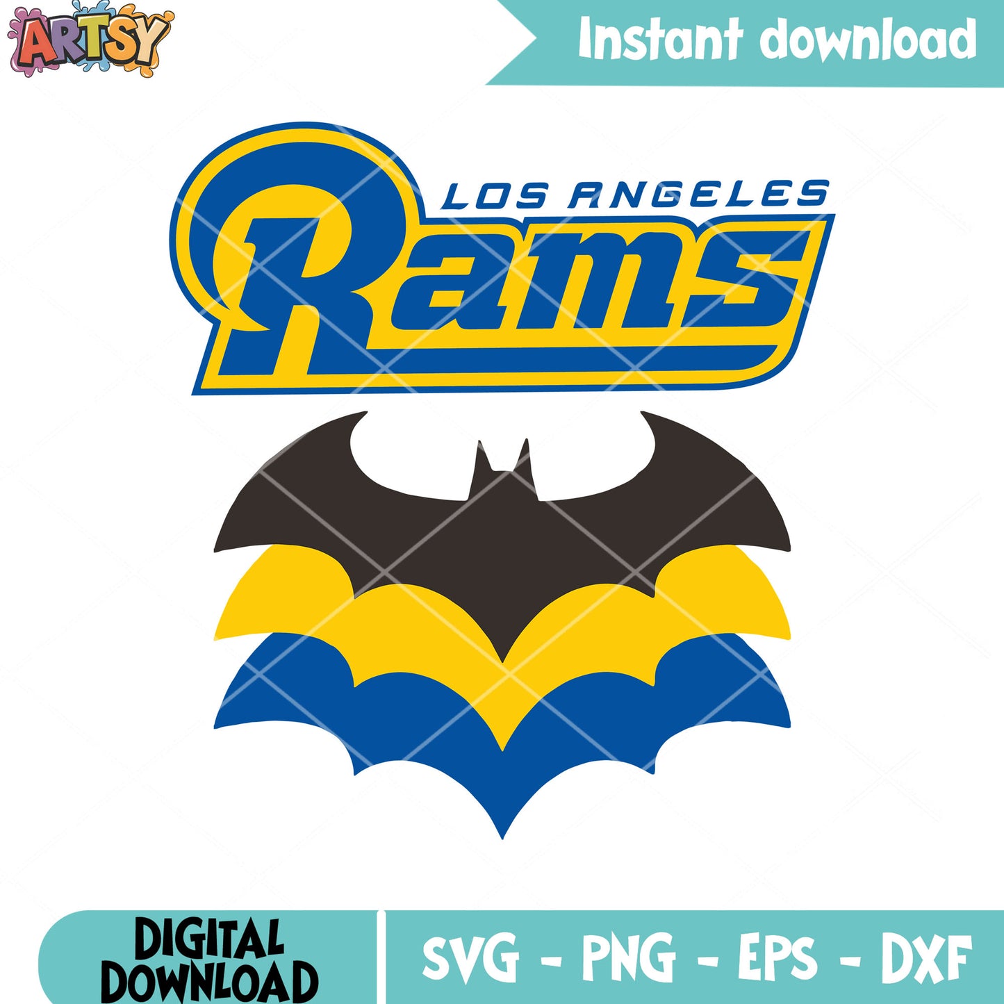 Three batman nfl svg, los angeles rams svg, national fooball leauge svg