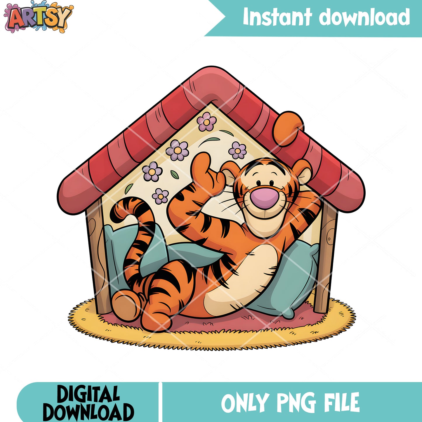 Tigger build sleep house png, disney winnie pooh png, disney tigger png