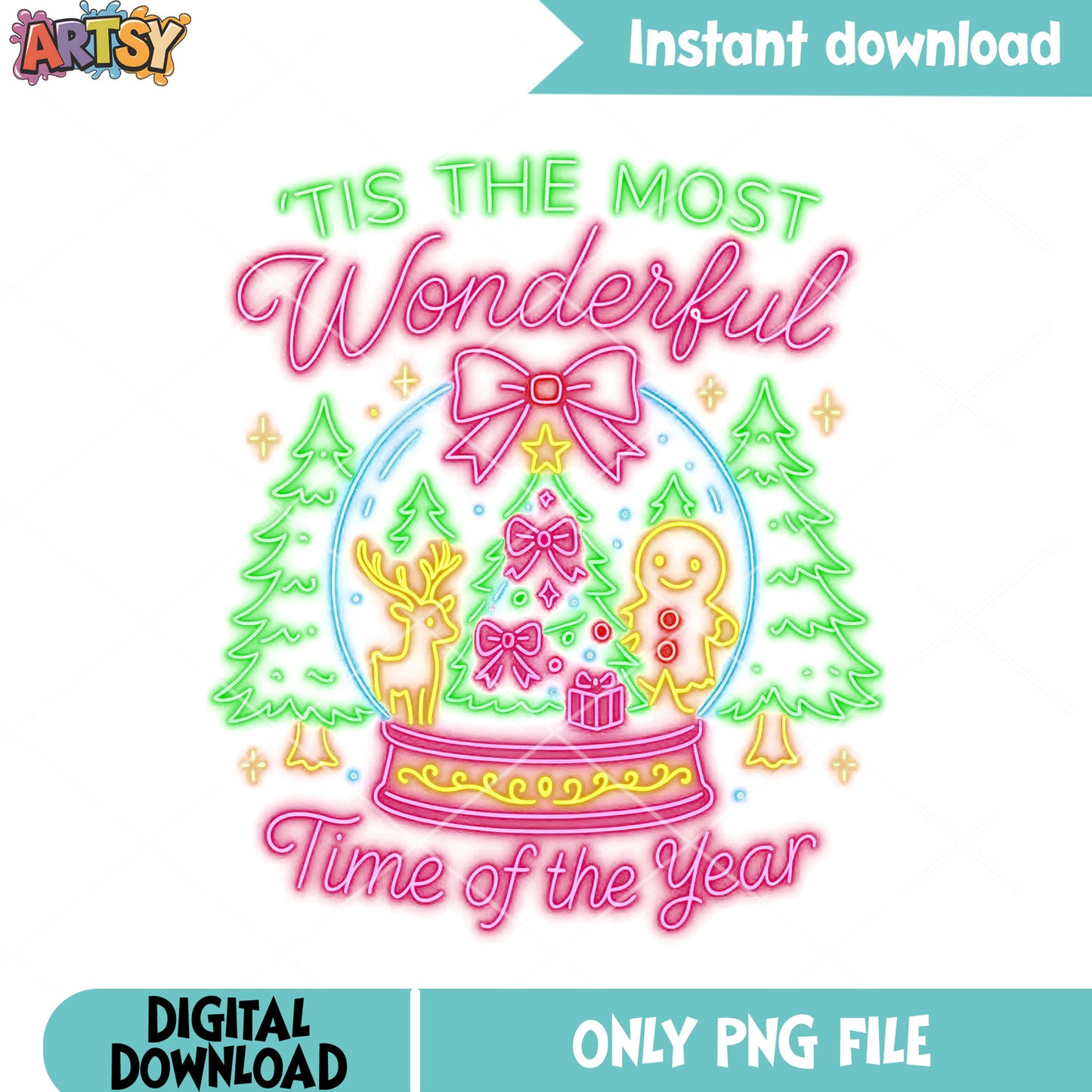 Time of the year christmas png, christmas crystal ball png, xmas png
