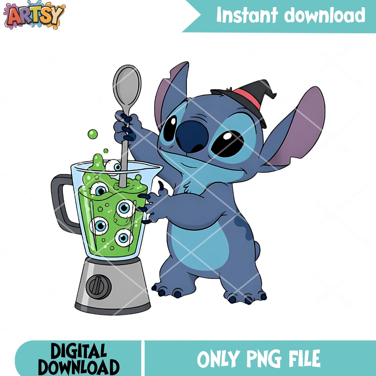 Tiny witches hat stitch png, spooky smoothie png, happy halloween png