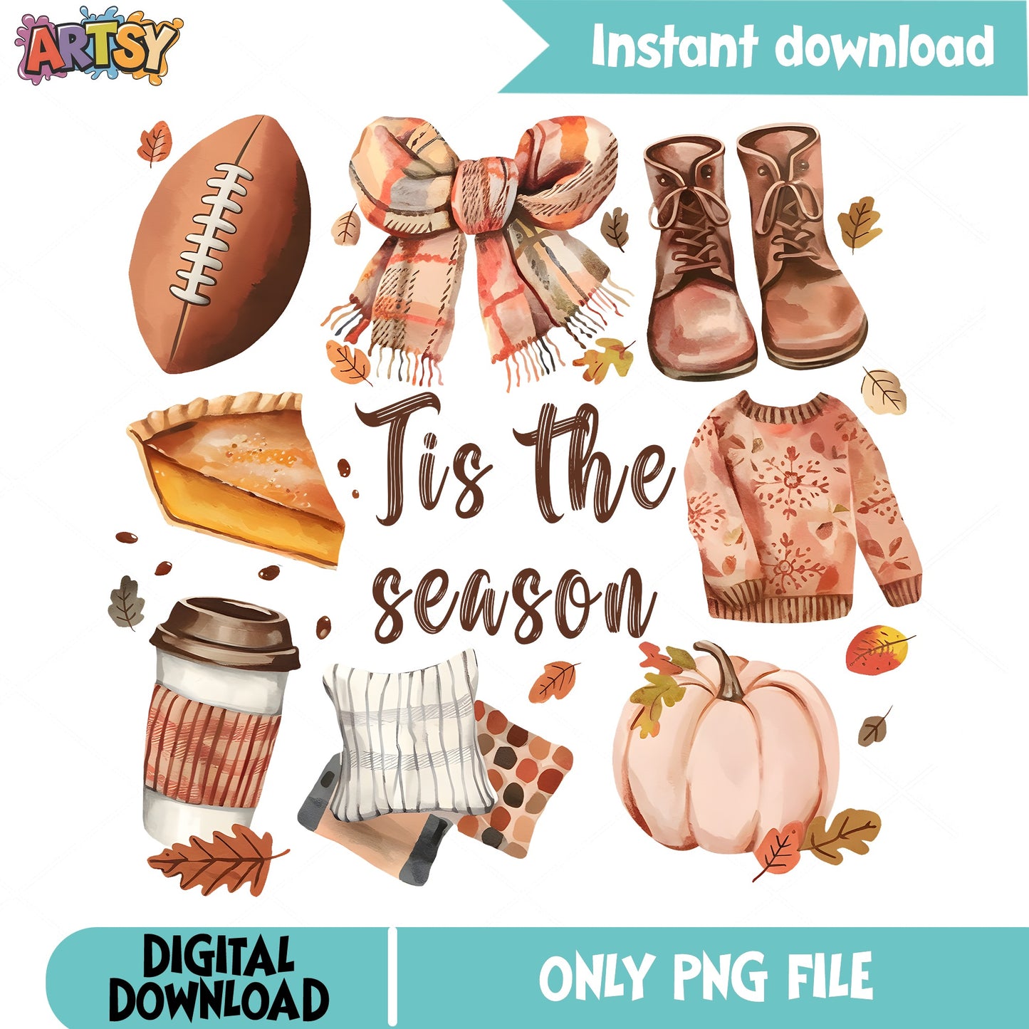 Tis The Season Fall Clipart PNG, Autumn Pumpkin PNG, Thanksgiving PNG