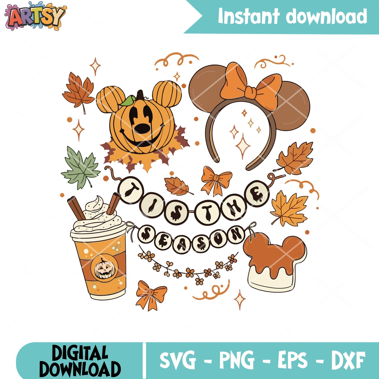 Tis the season with mickey svg, mickey pumpkin svg, mickey head svg