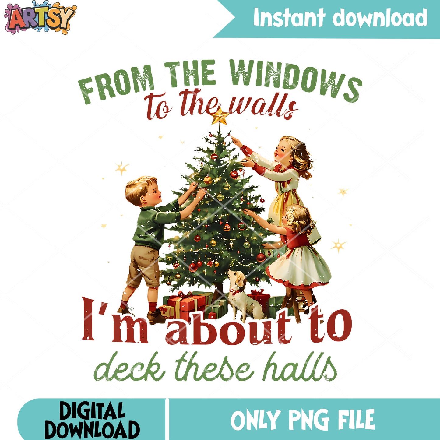 To the walls deck these halls png, merry christmas png, christmas png