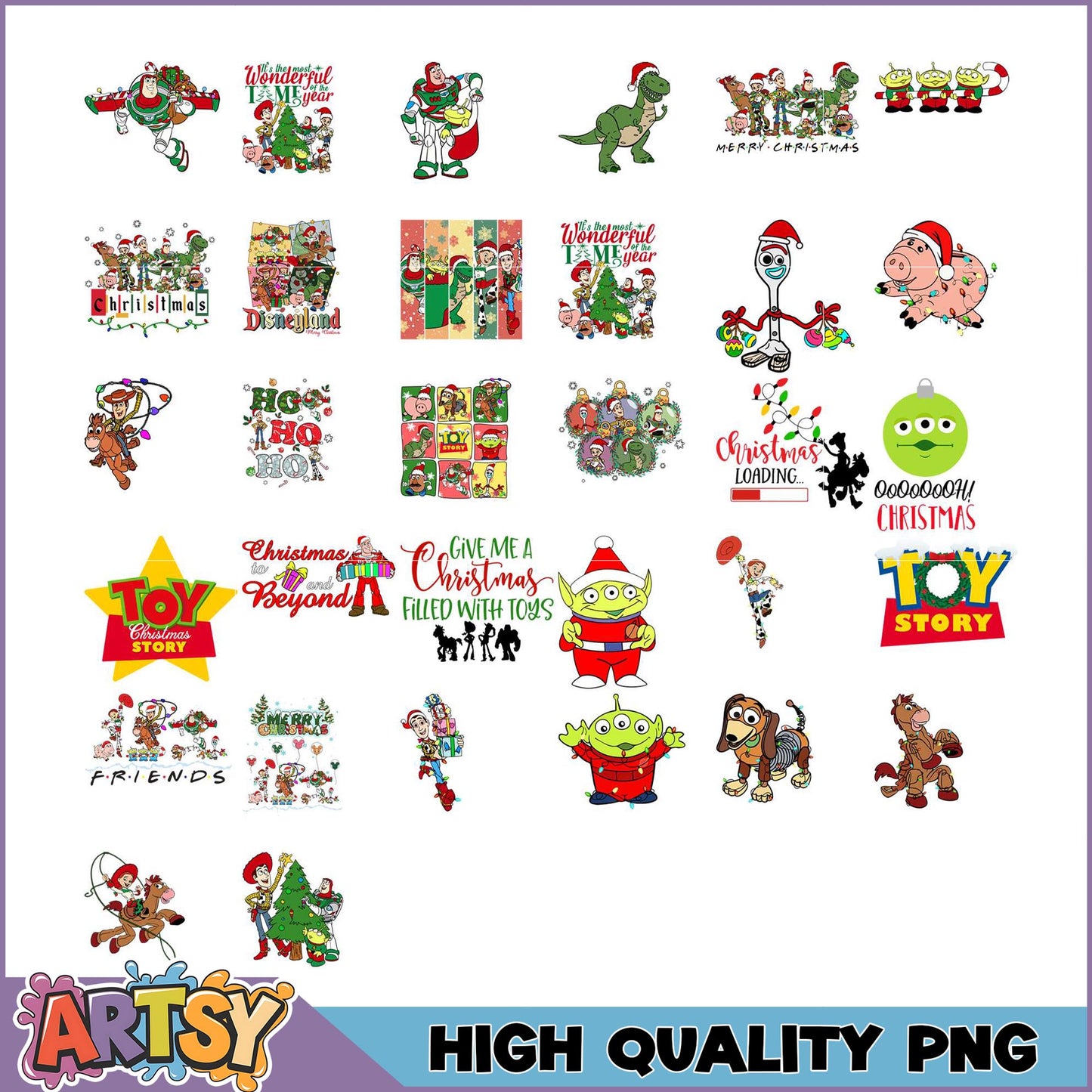 Toy Story Christmas PNG Bundle High Quality